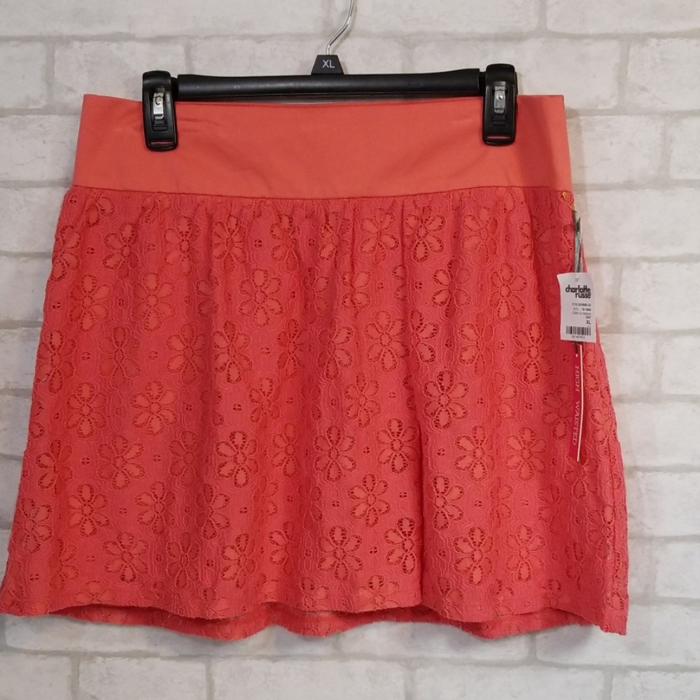 Charlotte russe coral skirt size XL